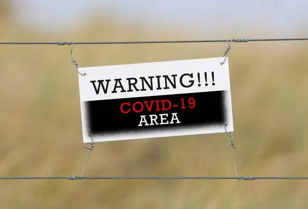 Fence Certain Area Warning Covid Area — Stockfoto