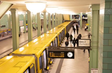 Berlin, Germany on Januari 1, 2020: U-Bahn Berlin, Berlin`s subway is Germany`s largest subway network. The subway consists of 173 stations divided into 10 lines.