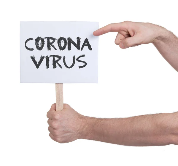 Assine Uma Mão Isolada Branco Coronavirus — Fotografia de Stock