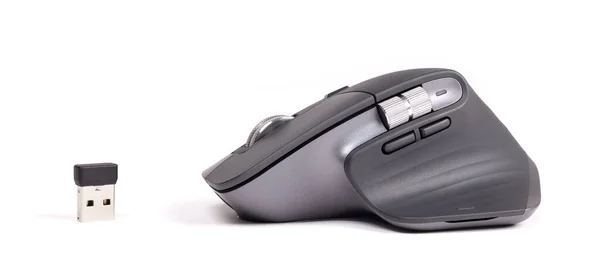 Close Mouse Computador Sem Fio Design Moderno Isolado Branco — Fotografia de Stock