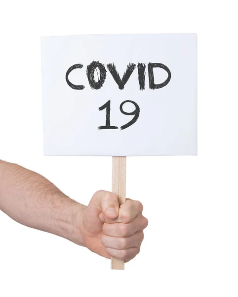 Sign Hand Isolated White Covid — Φωτογραφία Αρχείου