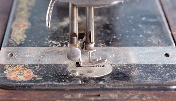 Antique Vintage Sewing Machine Close Selective Focus — Stock Photo, Image