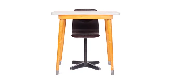 Vintage School Desk Chair Isolated White Background — Stock Photo, Image