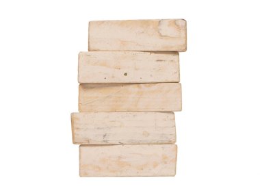 Beyaz arkaplanda izole edilmiş klasik beyaz yapı blokları