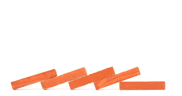 Vintage Oranje Bouwstenen Geïsoleerd Witte Achtergrond — Stockfoto