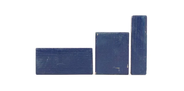 Ročník Modré Stavební Bloky Izolované Bílém Pozadí — Stock fotografie