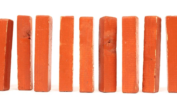 Vintage Orange Byggstenar Isolerad Vit Bakgrund — Stockfoto