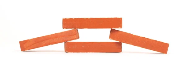 Vintage Orange Bausteine Isoliert Auf Weißem Hintergrund — Stockfoto