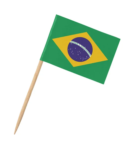 木棍上的巴西小纸旗 用白色隔开 — 图库照片