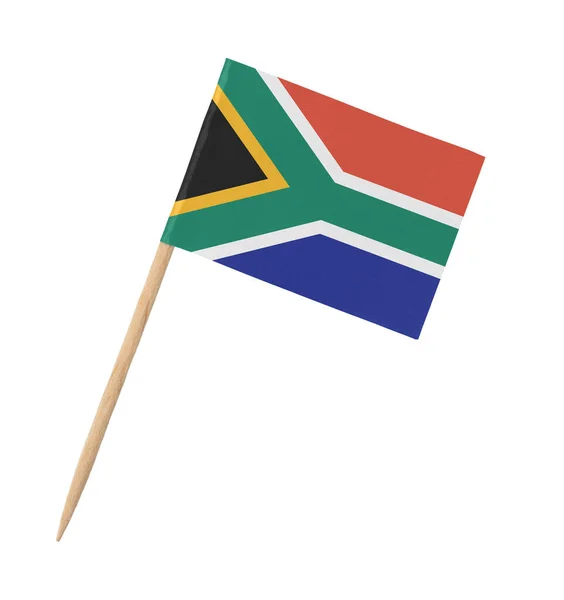 Small Paper South African Flag Wooden Stick Isolated White — Stock Photo, Image