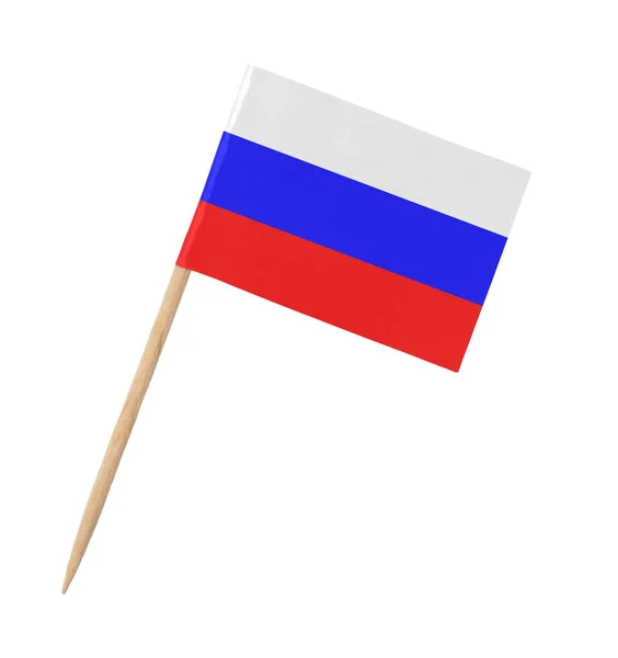 Klein Papier Russische Vlag Houten Stokje Geïsoleerd Wit — Stockfoto