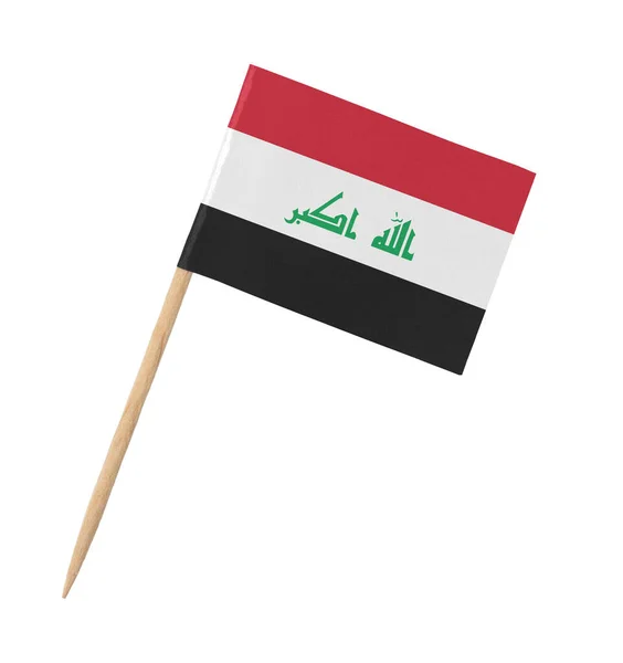 Papel Pequeño Bandera Iraquí Palo Madera Aislado Blanco —  Fotos de Stock