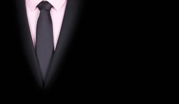 Man Black Suit Black Tie Close — Stock Photo, Image