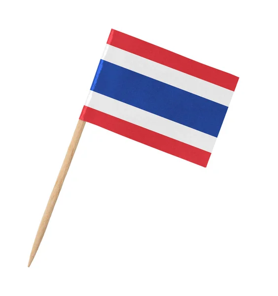 Malý Papír Thajská Vlajka Dřevěné Tyčce Izolované Bílém — Stock fotografie