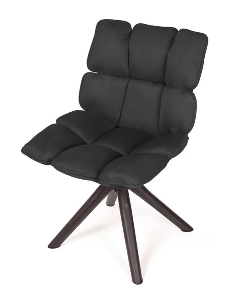 Silla Moderna Gamuza Metal Aislada Blanco Negro — Foto de Stock