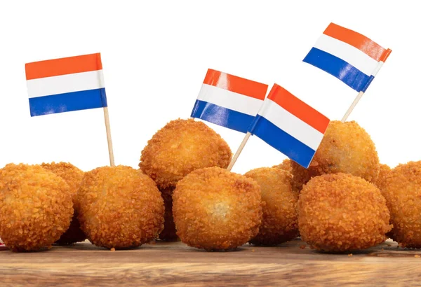 Holandská Tradiční Svačinka Hořká Servírovací Desce Holandská Vlajka Izolovaná — Stock fotografie