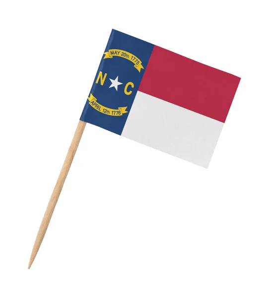 Small Paper State Flag Wooden Stick North Carolina Isolated White — Stock Photo, Image