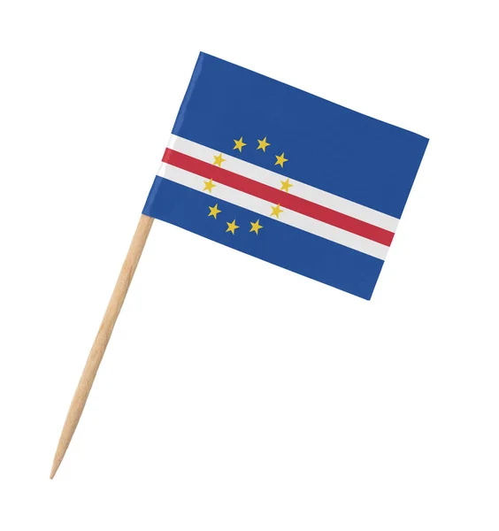 Bandera Cabo Verde Papel Pequeño Palo Madera Aislada Blanco — Foto de Stock