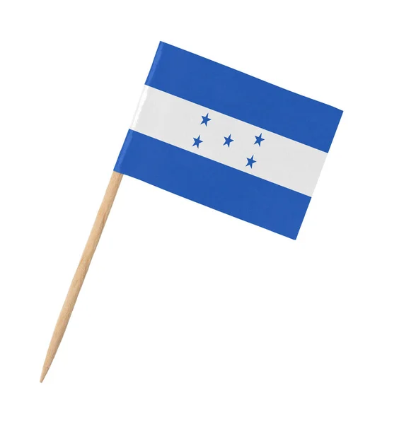 Small Paper Flag Honduras Wooden Stick Isolated White — Stock Photo, Image