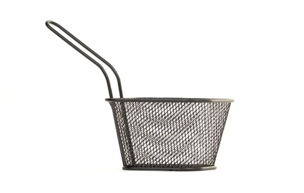 Small Wire Frying Basket Isolated White Background — Stock Photo, Image