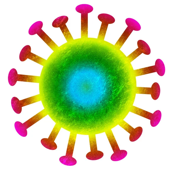 Coronavirus Oder Bakterien Isoliert Auf Weißem Regenbogen — Stockfoto