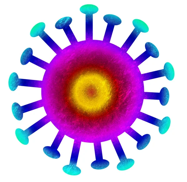 Coronavirus Oder Bakterien Isoliert Auf Weißem Regenbogen — Stockfoto