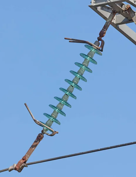 High Voltage Electricity Pylon Blue Sky Netherlands — Stock Photo, Image