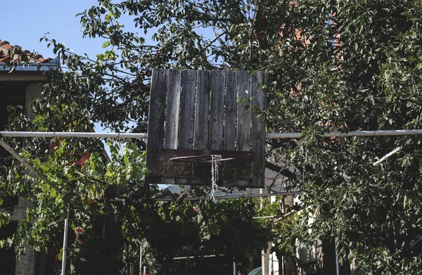 Very Old Broken Street Basketball Basket — Stock Photo, Image