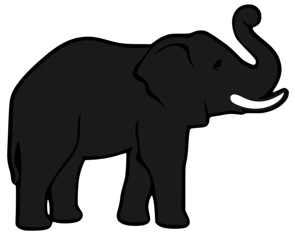 Hermosa silueta vector elefante — Vector de stock