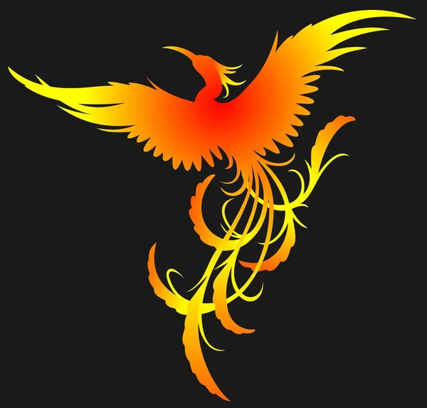 karanlık bir arka plan üzerinde ateşli phoenix