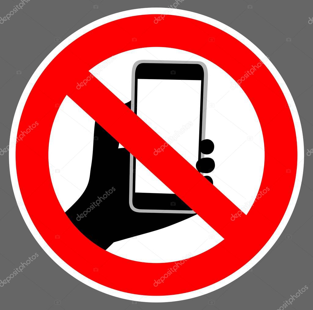 forbidden to carry phones sign