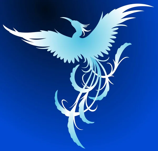 Phoenix Blue Color Vector Art Illustration Royalty Free Stock Vectors