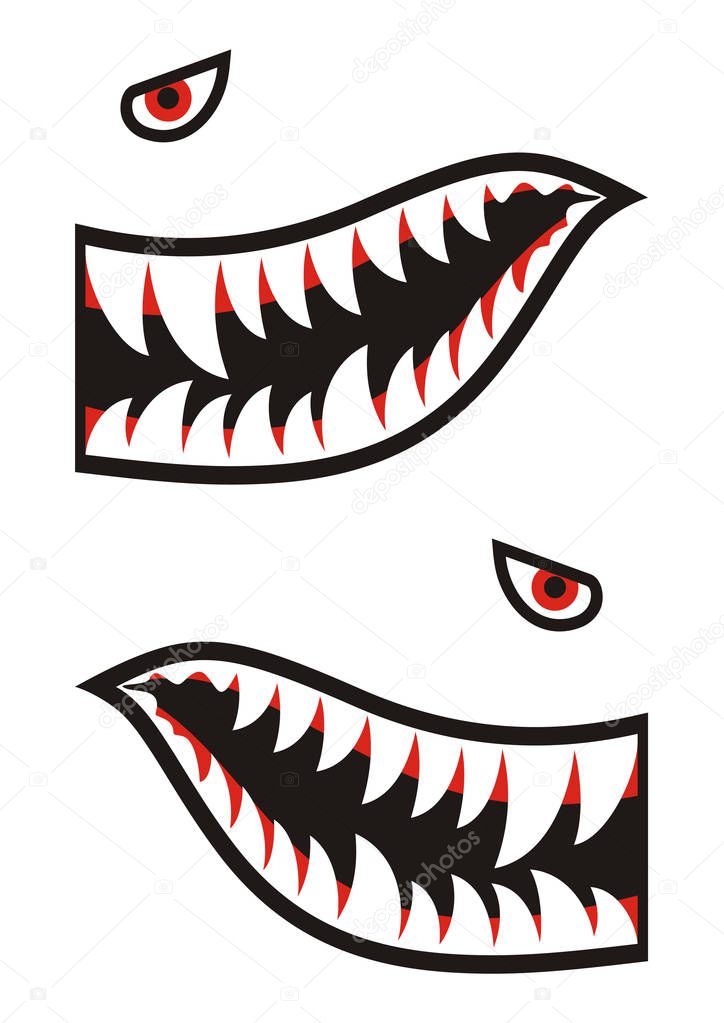 Download Shark teeth decals with different orientation — Stock ...