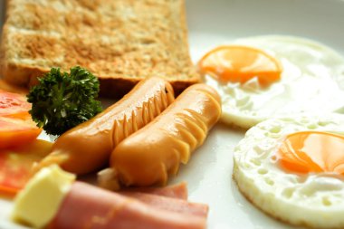 Amerikan kahvaltı kapatın. Popüler gıda otel ve Restoran Tayland tarafından. Bulmak kolay ve lezzetli.