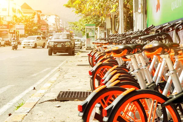 Chiang Mai Tailandia Febrero 2018 Bicicleta Pública Chiang Mai Estacionada —  Fotos de Stock