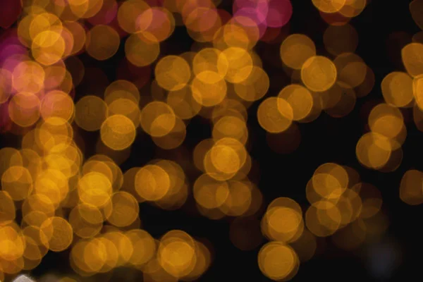 Astratto Offuscata Bokeh Illuminazione Riflessione Giallo Led Bubs Luce Sfondo — Foto Stock