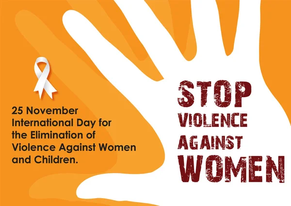 Libellé Slogan Rouge Sur Journée Internationale Pour Élimination Violence Égard — Image vectorielle