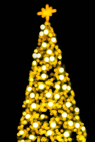 Niewyraźne Bokeh Świąteczne Oświetlenie Choince Czarnym Tle — Zdjęcie stockowe