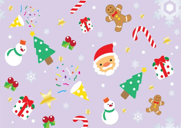 Weihnachten Symbol Und Dekoriert Hintergrund Und Tapete Auf Violettem Hintergrund — Stockvektor