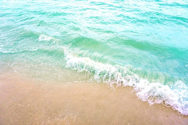 Onda Luz Belo Mar Verde Com Espaço Para Textos Sobre — Fotografia de Stock