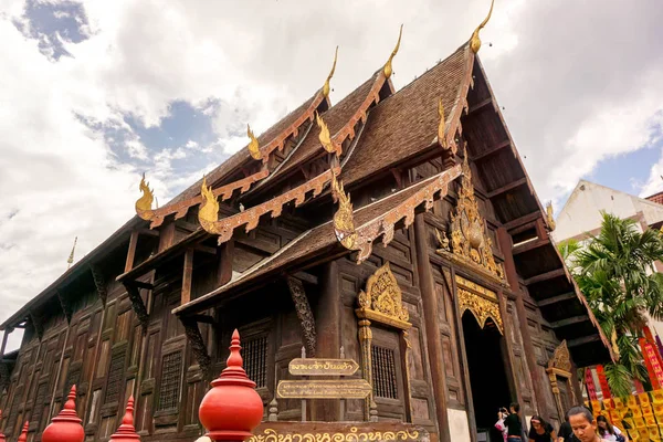 Chiangmai Tailândia Junho 2019 Belo Santuário Madeira Antigo Templo Thai — Fotografia de Stock