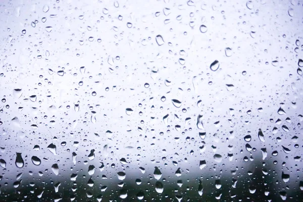 Closeup Raindrops Glass Blurry Background — Stock Photo, Image