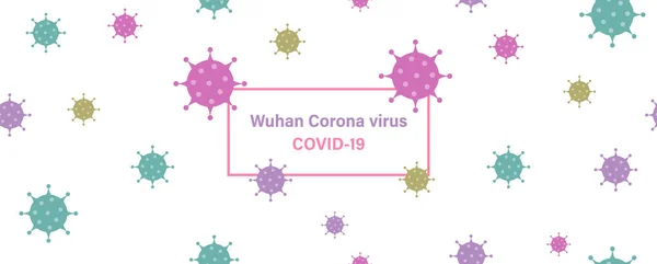 Colorful Virus Symbols Isolate White Background Name New Corona Virus — Stock Vector