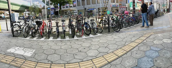 Osaka Japón Mayo 2018 Montón Bicicletas Estacionadas Área Estacionamiento Centro —  Fotos de Stock