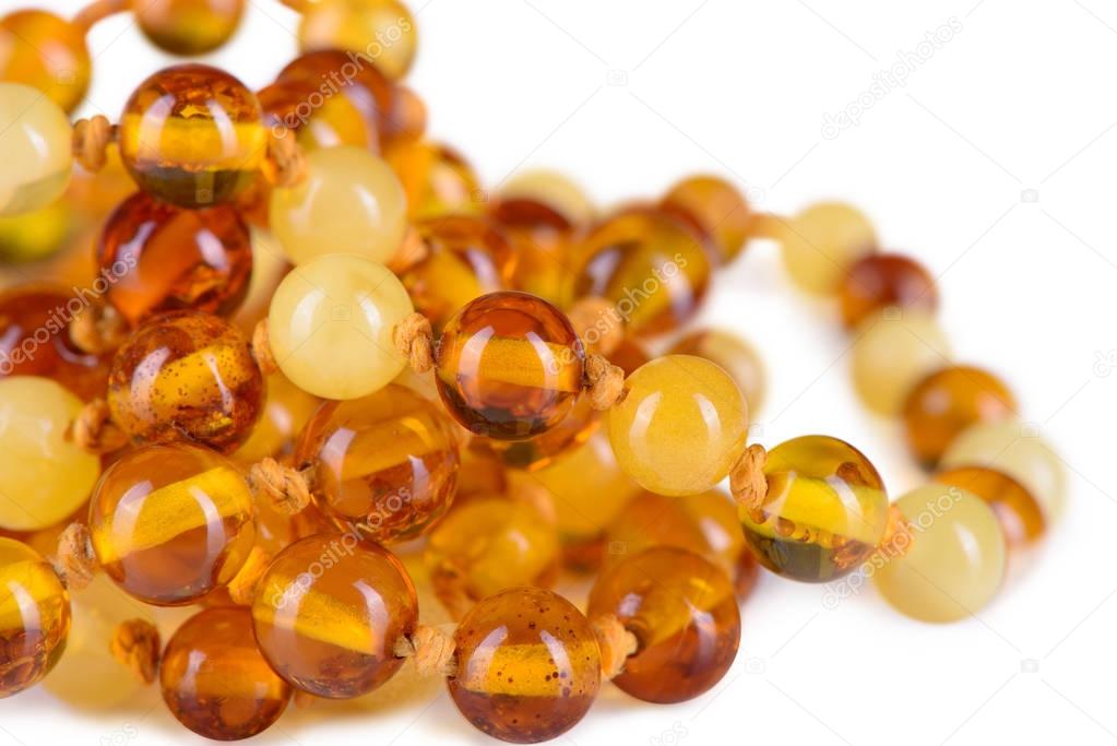 amber beads accessory isolated on white