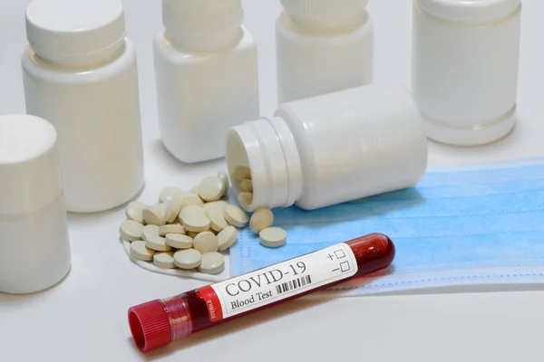 Covid Test Und Laborprobe Von Bluttests Für Die Diagnose Coronavirus — Stockfoto