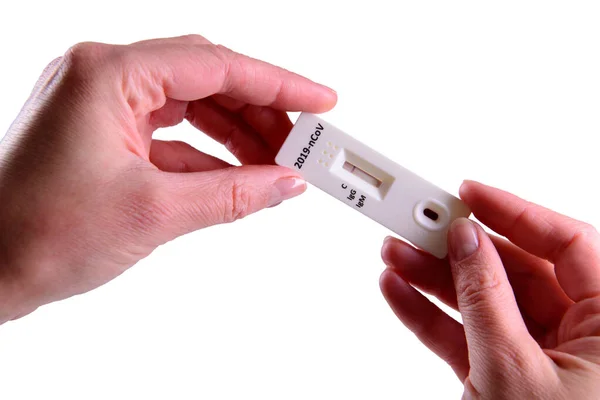 Rapid Covid Coronavirus Strip Test Cassette Antibody Sars Cov Virus — Stock Photo, Image