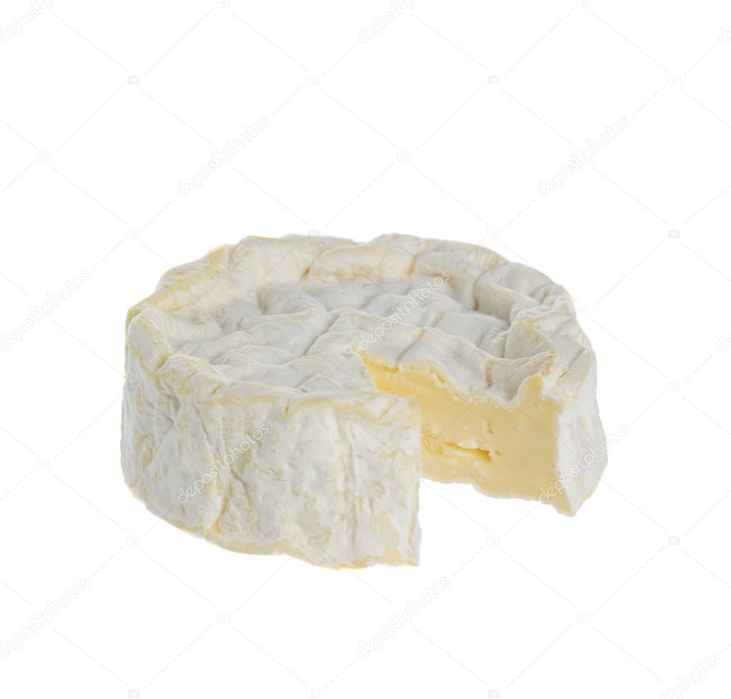 Camembert cheese cut