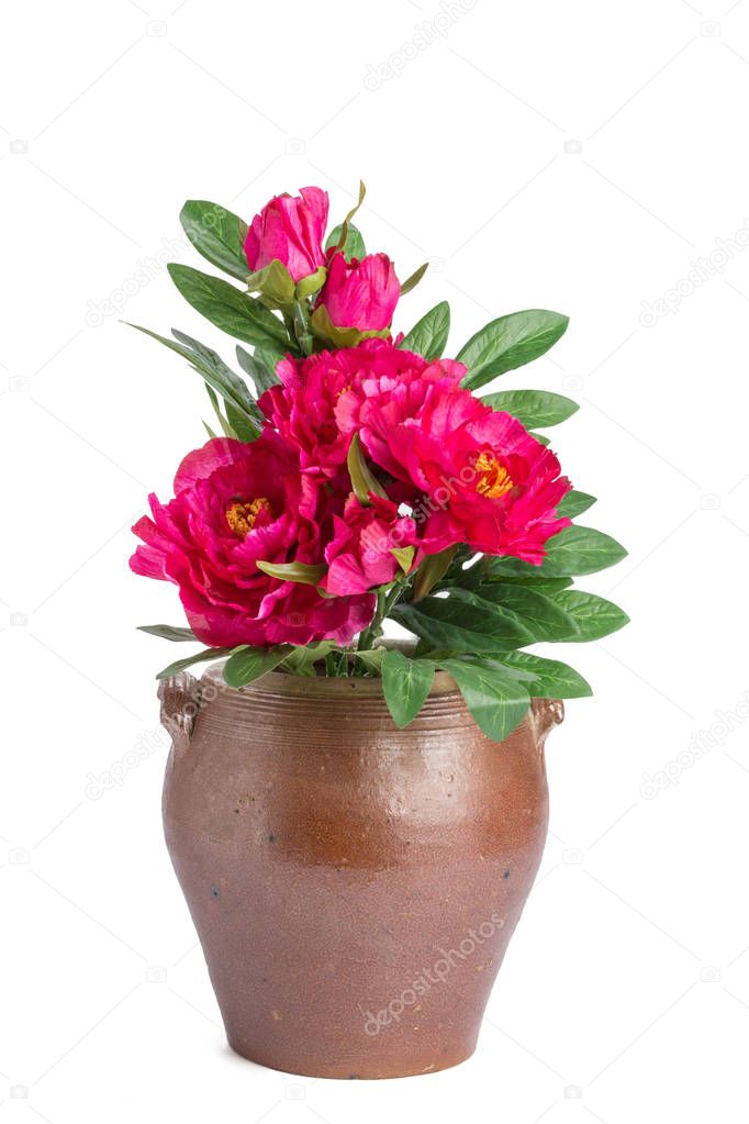 old pot with flowers