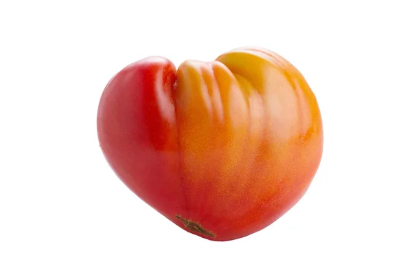 白色背景的心形西红柿 — 图库照片